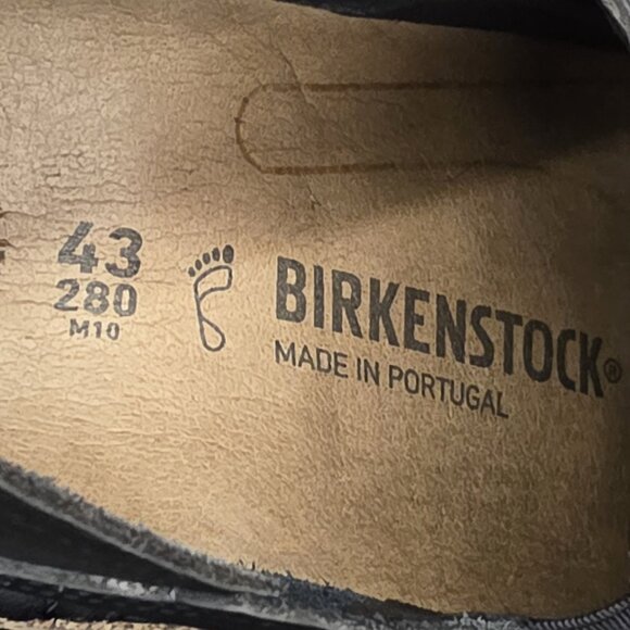 Birkenstock Callan Vintage Wood Black Leather Regular Size 10 Mens main image 5